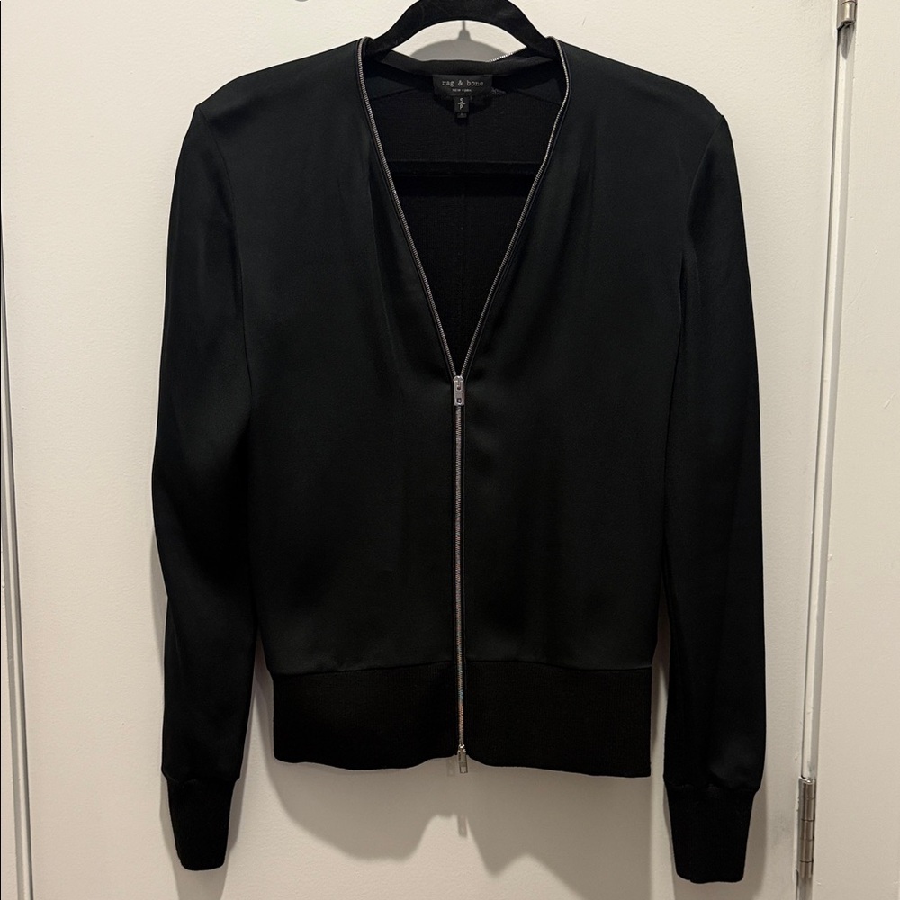 rag & bone Black Bomber Jacket size S